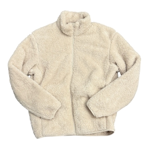 Uniqlo Jackets & Blazers - Uniqlo Women’s Full-Zip Sherpa Fleece Jacket – Size M – Beige